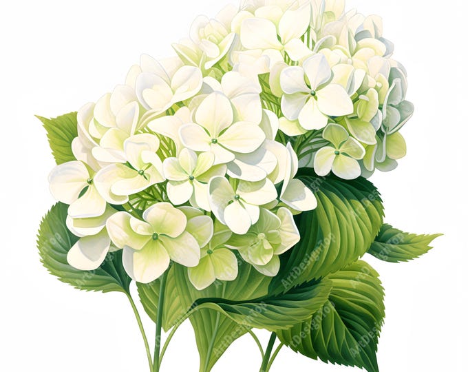 Hydrangea Clipart, Hydrangea Flowers Images, 10 Watercolor Clip Art, Printable JPGs, Instant Download, Commercial Use, Paper craft