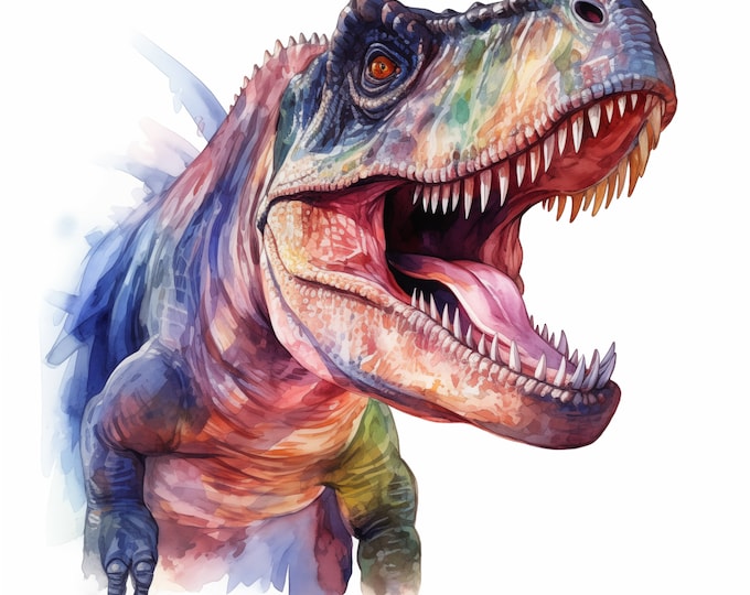 Dinosaur Clipart, Dinosaur Images, 10 Watercolor Clip Art, Printable JPGs, Instant Download, Commercial Use, Paper craft