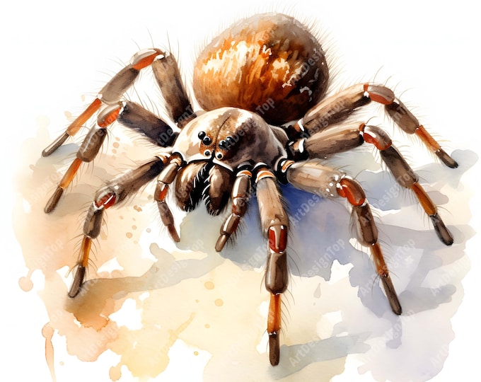 Spider Clipart, Cute Spider Images, 10 Watercolor Clip Art, Printable JPGs, Instant Download, Commercial Use, Paper craft