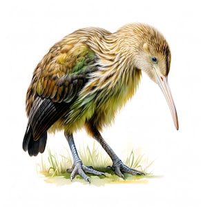 Clipart de kiwi, Imagens de pássaros kiwi, 10 clipart em aquarela, JPGs para impressão, Download instantâneo, Uso comercial, Artesanato em papel