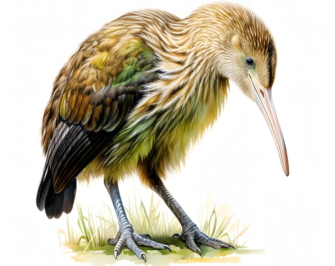 Kiwi Clipart, Kiwi Birds Images, 10 Watercolor Clip Art, Printable JPGs, Instant Download, Commercial Use, Paper craft