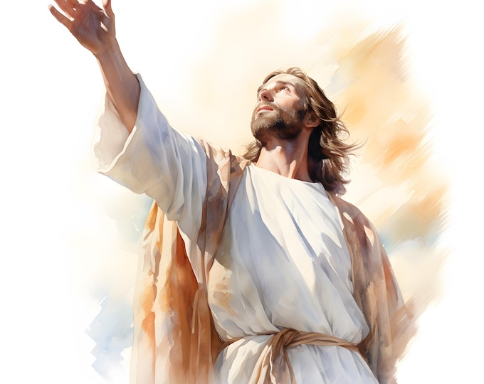 Jesus Christ Clipart, Jesus Reaching Out Hand Images, 10 Watercolor Clip Art, Printable JPGs, Instant Download, Commercial Use, Paper craft