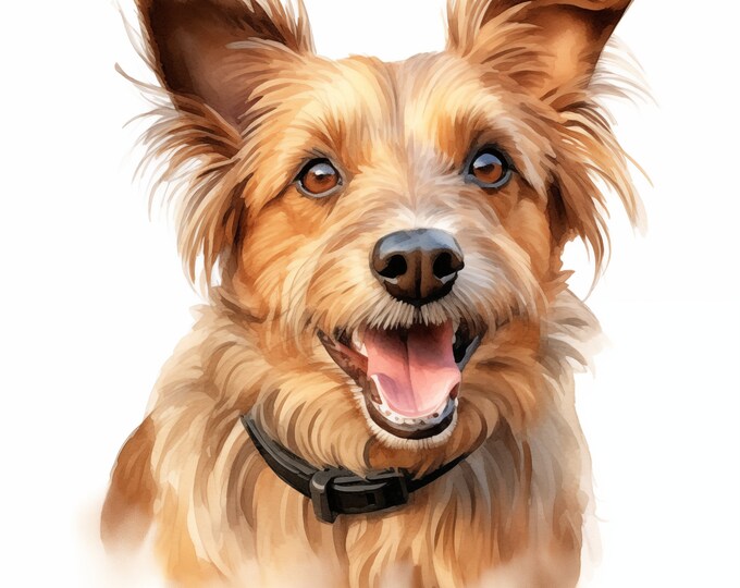 Australian Terrier Clipart, Australian Dog Images, 10 Watercolor Clip Art, Printable JPGs, Instant Download, Commercial Use, Paper craft