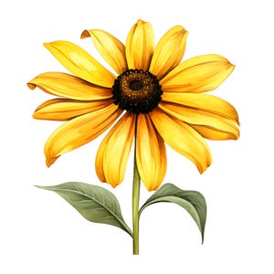 Yellow Flower Clipart, Black Eyed Susan Images, 10 Watercolor Clip Art, Printable JPGs, Instant Download, Commercial Use, Paper craft