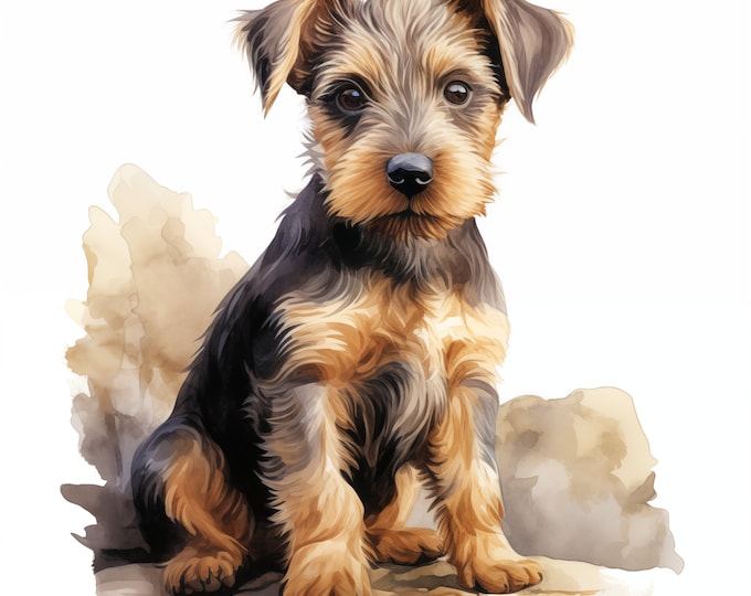 Jagdterrier Dog Clipart, Puppy Dog Images, 10 Watercolor Clip Art, Printable JPGs, Instant Download, Commercial Use, Paper craft
