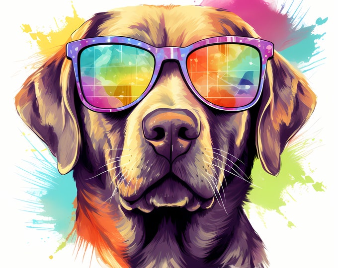 Labrador Retriever Clipart, Cool Dog Images, 10 Watercolor Clip Art, Printable JPGs, Instant Download, Commercial Use, Paper craft