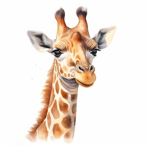 Giraffe Clipart, Giraffes Images, 10 Watercolor Clip Art, Printable JPGs, Instant Download, Commercial Use, Paper craft