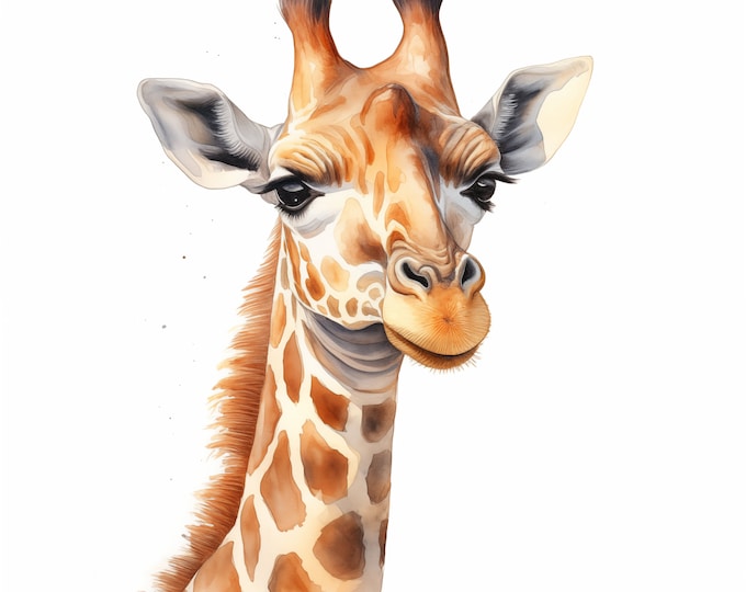 Giraffe Clipart, Giraffes Images, 10 Watercolor Clip Art, Printable JPGs, Instant Download, Commercial Use, Paper craft