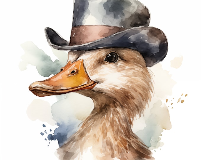 Duck Clipart, Farm Duck Images, 16 Watercolor Clip Art, Printable JPGs, Instant Download, Commercial Use, Paper craft