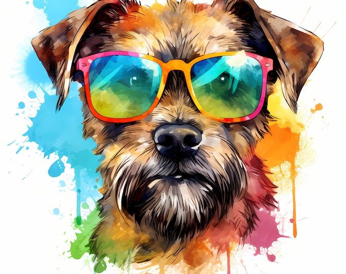 Border Terrier Clipart, Cool Dog Images, 10 Watercolor Clip Art, Printable JPGs, Instant Download, Commercial Use, Paper craft