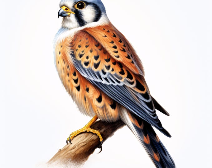 Kestrel Bird Clipart, Falcon Wildlife Images, 10 Watercolor Clip Art, Printable JPGs, Instant Download, Commercial Use