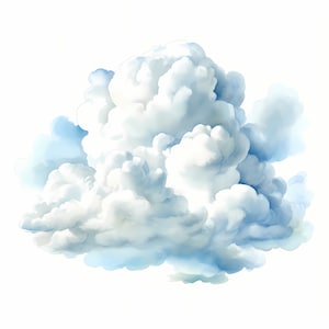 Pastelwolken clipart, blauwe wolkenluchtafbeeldingen, 10 aquarel illustraties, afdrukbare JPG's, Instant Download, Commercieel gebruik, Papercraft