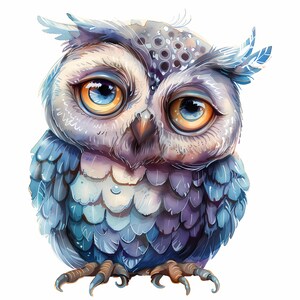 Quirky Owl Clipart, Whimsical Owls Images, 10 Watercolor Clip Art ...