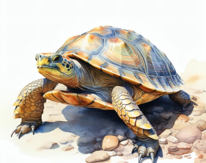 Old Turtle Clipart, Tortoise Images, 10 Watercolor Clip Art, Printable JPGs, Instant Download, Commercial Use, Paper craft