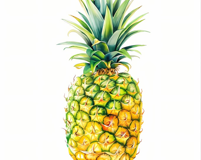 Pineapple Clipart, Pineapples Images, 10 Watercolor Clip Art, Printable JPGs, Instant Download, Commercial Use, Paper craft