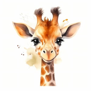 Giraffe Clipart, Baby Giraffe Images, 10 Watercolor Clip Art, Printable JPGs, Instant Download, Commercial Use, Paper craft