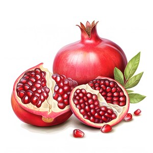 Imágenes de granada, imágenes de frutas tropicales, 10 imágenes prediseñadas de acuarela, archivos JPG imprimibles, descarga instantánea, uso comercial, manualidades de papel