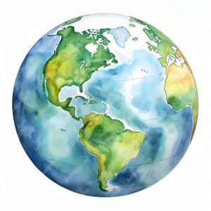 Map Globe Clipart, Bilder, Erde Bilder, 10 Aquarell Clip Art, druckbare JPGs, Sofort Download, kommerzielle Nutzung, Papiermodell