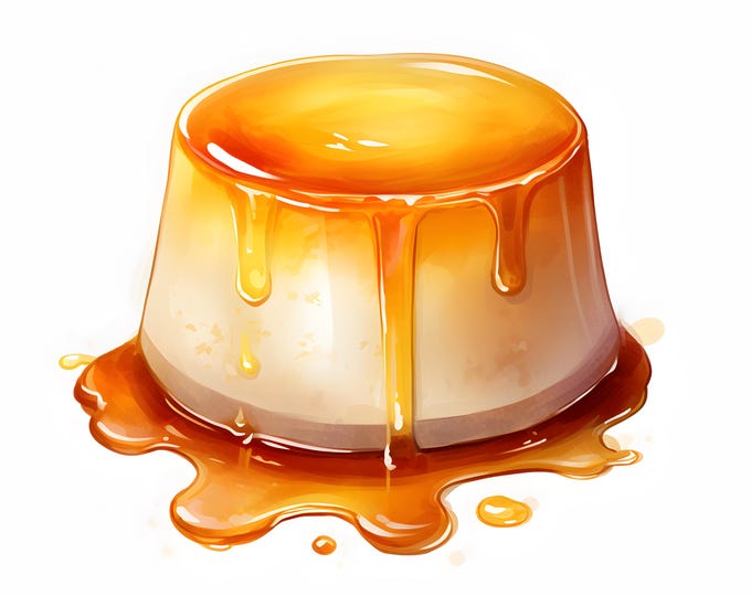 Pudding Clipart, Sweet Pudding Images, 10 Watercolor Clip Art, Printable JPGs, Instant Download, Commercial Use, Paper craft