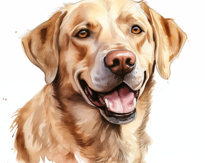 Labrador Retriever Clipart, Labrador Dog Images, 10 Watercolor Clip Art, Printable JPGs, Instant Download, Commercial Use, Paper craft
