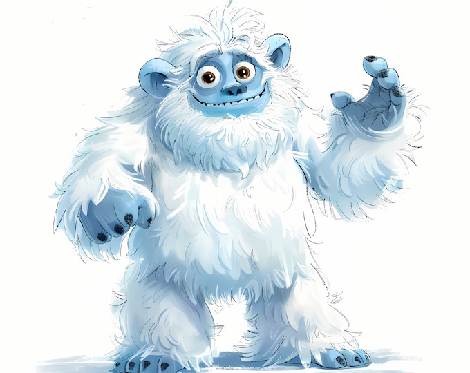 Yeti Clipart, Bigfoot, Sasquatch Images, 10 Watercolor Clip Art, Printable JPGs, Instant Download, Commercial Use, Paper craft