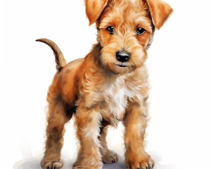 Lakeland Terrier Dog Clipart, Puppy Dog Images, 10 Watercolor Clip Art, Printable JPGs, Instant Download, Commercial Use, Paper craft