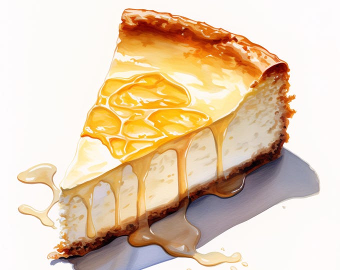 Cheesecake Clipart, Dessert Cake Images, 10 Watercolor Clip Art, Printable JPGs, Instant Download, Commercial Use