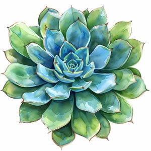 Imágenes prediseñadas suculentas, imágenes de suculentas de cactus, 10 imágenes prediseñadas de acuarela, JPG imprimibles, descarga instantánea, uso comercial, artesanía de papel