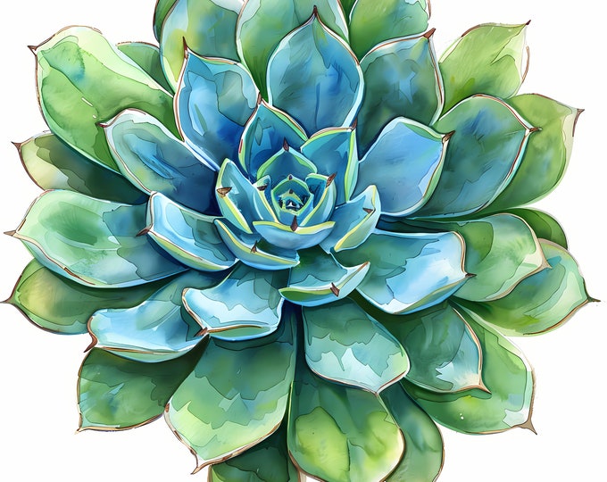 Succulent Clipart, Cactus Succulents Images, 10 Watercolor Clip Art, Printable JPGs, Instant Download, Commercial Use, Paper craft