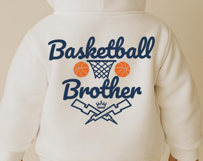 Basketball Brother SVG, Sports Family Quote DXF PNG Design, Cool Matching T-Shirt Print for Cricut Silhouette