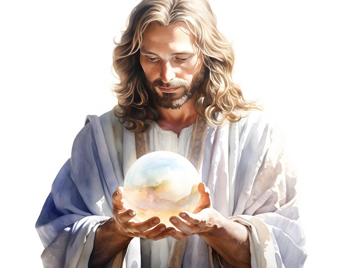 Jesus Christ Clipart, Jesus Holding Globe Images, 10 Watercolor Clip Art, Printable JPGs, Instant Download, Commercial Use, Paper craft
