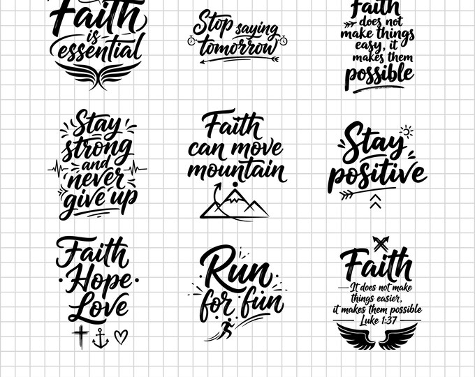 Mega Christian SVG Bundle Vol.11 | Faith Scripture Bible Verses Quotes | Religious Inspirational Jesus Cut Files Cricut PNG DXF