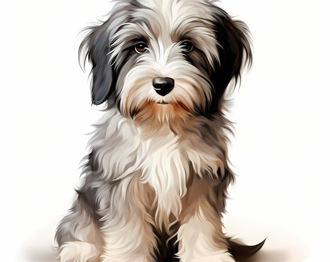 Tibetan Terrier Dog Clipart, Puppy Dog Images, 10 Watercolor Clip Art, Printable JPGs, Instant Download, Commercial Use, Paper craft