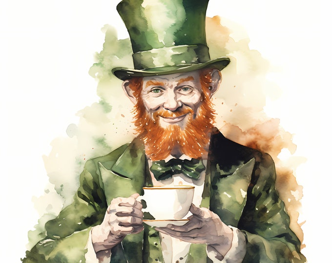 Leprechaun Clipart, St Patrick's Day Images, 10 Watercolor Clip Art, Printable JPGs, Instant Download, Commercial Use, Paper craft