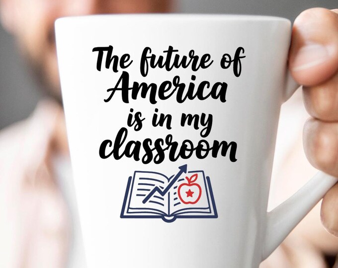 The Future of America Is in My Classroom SVG, Teacher Quote T-Shirt Print, Inspirational DXF PNG Design for Cricut Silhouette