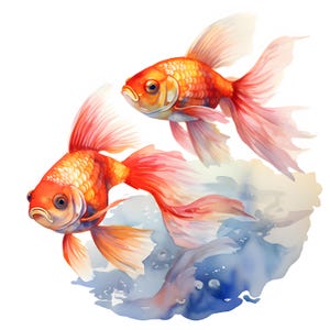 Aquarium Fische Clipart, Tropische Fische Bilder, 10 Aquarell Clip Art, druckbare JPGs, Sofort Download, kommerzielle Nutzung, Papiermodell
