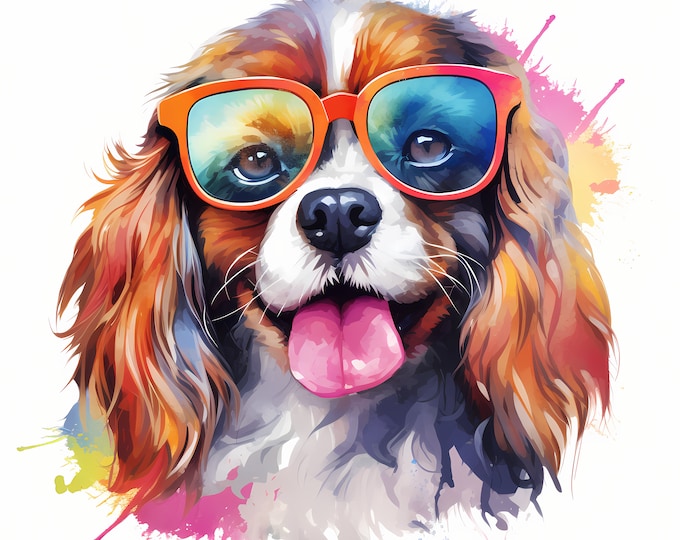 Spaniel Dog Clipart, Cool Dog Images, 10 Watercolor Clip Art, Printable JPGs, Instant Download, Commercial Use, Paper craft