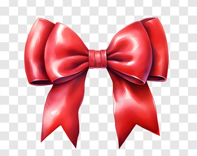 10 PNG Red Bow, Christmas Bows Clipart, Watercolor Clip Art, Instant Download, Commercial Use, Paper craft