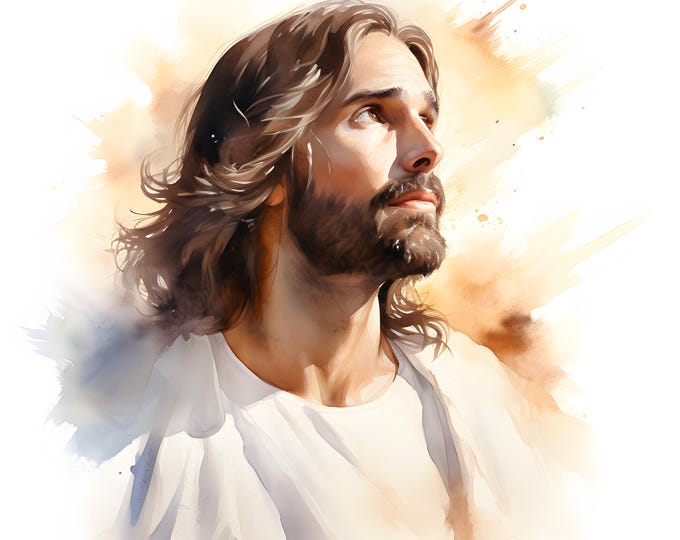 Jesus In Rays Clipart, Jesus Christ Images, 10 Watercolor Clip Art, Printable JPGs, Instant Download, Commercial Use, Paper craft