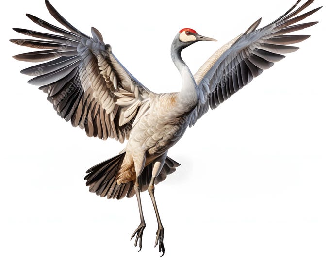 Sandhill Crane Clipart, Flying Sandhill Crane Images, 10 Watercolor Clip Art, Printable JPGs, Instant Download, Commercial Use, Paper craft