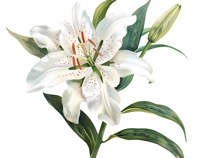 Lily Cross Clipart, Lilies Flowers Images, 10 Watercolor Clip Art, Printable JPGs, Instant Download, Commercial Use, Paper craft
