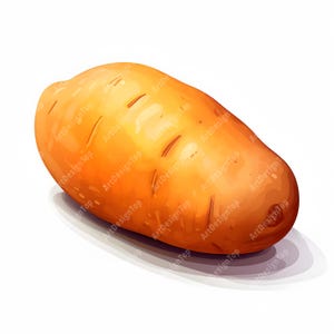 Imágenes de patata, imágenes de boniato, 10 imágenes prediseñadas de acuarela, archivos JPG imprimibles, descarga instantánea, uso comercial, manualidades de papel