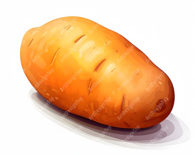 Potato Clipart, Sweet Potato Images, 10 Watercolor Clip Art, Printable JPGs, Instant Download, Commercial Use, Paper craft