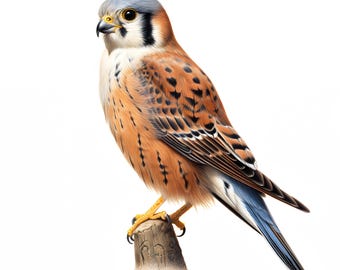 Watercolor Kestrel Clipart: American Falcon Images (JPG Digital Download)