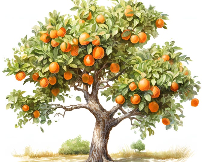 Persimmon Tree Clipart, Persimmon Fruits Images, 10 Watercolor Clip Art, Printable JPGs, Instant Download, Commercial Use, Paper craft