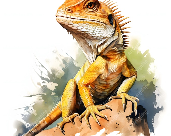 Lizard Clipart, Funny Reptiles Images, 10 Watercolor Clip Art, Printable JPGs, Instant Download, Commercial Use, Paper craft