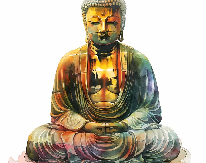 Buddha Clipart, Buddhism Images, 10 Watercolor Clip Art, Printable JPGs, Instant Download, Commercial Use, Paper craft