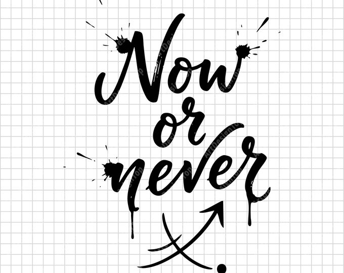 Now Or Never SVG | Motivational Quote Shirt Design | Bold Inspirational Cut File