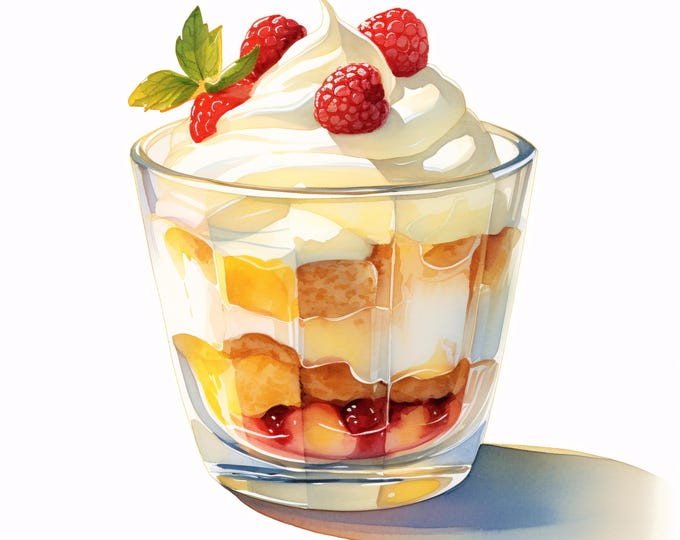 Dessert Clipart, Sweet Treat Images, 10 Watercolor Clip Art, Printable JPGs, Instant Download, Commercial Use, Paper Craft