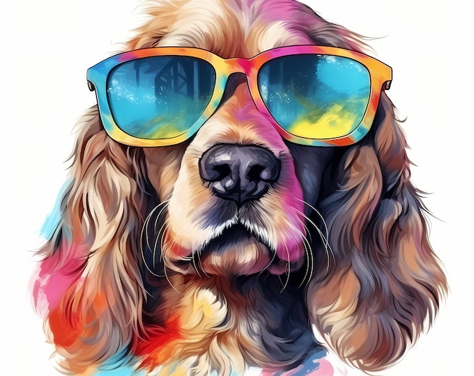 Cocker Spaniel Clipart, Cool Dog Images, 10 Watercolor Clip Art, Printable JPGs, Instant Download, Commercial Use, Paper craft